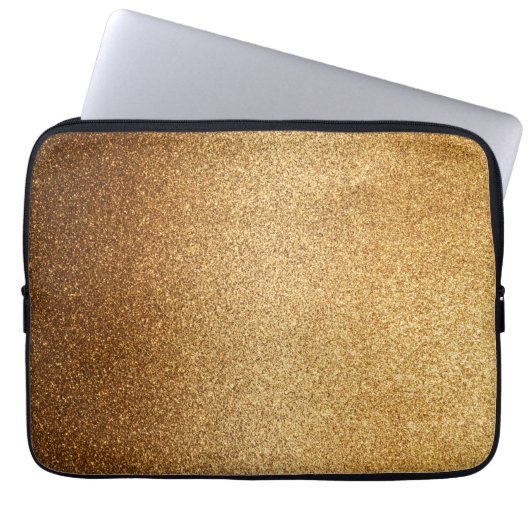 Gold Glitter Laptopschutzhülle (Vorderseite)