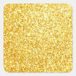Gold Glitter Leer Vorlage Klassisch Glamourös Quadratischer Aufkleber