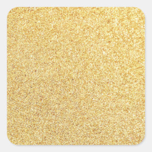 Gold Glitter Leer Vorlage Modern Elegant Trendig Quadratischer Aufkleber