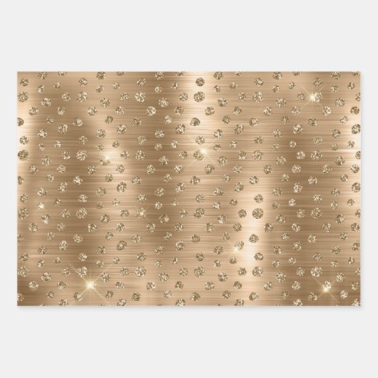 Gold Glitter Leopard, Giraffe & Leopard Spots Geschenkpapier Set (Vorderseite 2)