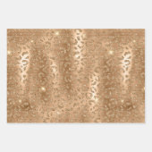 Gold Glitter Leopard, Giraffe & Leopard Spots Geschenkpapier Set (Vorderseite)