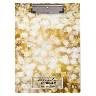 Gold Glitter Lichter Chic Glam Personalisiert Klemmbrett