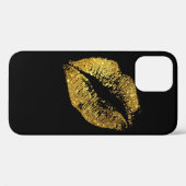Gold Glitter Lippen #2 Case-Mate iPhone Hülle (Rückseite (Horizontal))