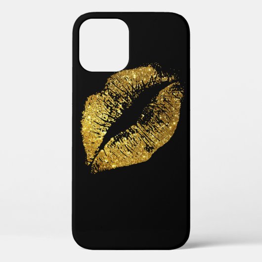 Gold Glitter Lippen #2 Case-Mate iPhone Hülle (Rückseite)