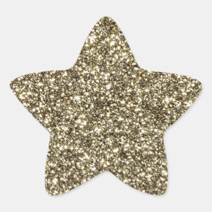 Gold Glitter Look Elegante Weihnachts-Star-Sticker Stern-Aufkleber