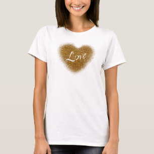 Gold Glitter LOVE Herz Glamour Tank Top Shirt