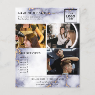 Gold Glitter Marmor Minimalistischer Marketing Fly Flyer