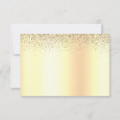 Gold Glitter Metal Monogram Glam Name Dankeskarte (Rückseite)