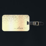 Gold Glitter Metal Monogram Glam Name Gepäckanhänger<br><div class="desc">Gold-Imitats belichten den metallischen Sparkle-Glitzer,  der den Monogrammnamen aus gebürstetem Metall und den Anfangsbeutel oder den Gepäckanhänger trägt. Das macht den perfekten 16 Geburtstag,  Hochzeit,  Brautparty,  Jubiläum,  Babydusche oder Junggeselinnen-Abschied Geschenk für jemanden,  der Lieben glamourösen Luxus und schicke Stile.</div>