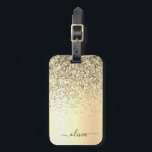 Gold Glitter Metal Monogram Glam Name Gepäckanhänger<br><div class="desc">Gold-Imitats belichten den metallischen Sparkle-Glitzer,  der den Monogrammnamen aus gebürstetem Metall und den Anfangsbeutel oder den Gepäckanhänger trägt. Das macht den perfekten 16 Geburtstag,  Hochzeit,  Brautparty,  Jubiläum,  Babydusche oder Junggeselinnen-Abschied Geschenk für jemanden,  der Lieben glamourösen Luxus und schicke Stile.</div>