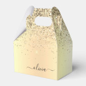 Gold Glitter Metal Monogram Glam Name Geschenkschachtel (Vorderseite)