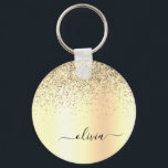 Gold Glitter Metal Monogram Glam Name Schlüsselanhänger<br><div class="desc">Gold Imitate belichten metallische Sparkle Glitzer gebürstete Metal Monogram Name Keychains (Key Chain). Das macht den perfekten 16 Geburtstag,  Hochzeit,  Brautparty,  Jubiläum,  Babydusche oder Junggeselinnen-Abschied Geschenk für jemanden,  der Lieben glamourösen Luxus und schicke Stile.</div>