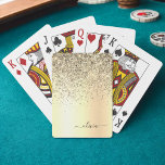 Gold Glitter Metal Monogram Glam Name Spielkarten<br><div class="desc">Gold Imitats belichten metallische Sparkle Glitzer gebürstete Metal Monogram Name Playing Cards. Das macht den perfekten 16 Geburtstag,  Hochzeit,  Brautparty,  Jubiläum,  Babydusche oder Junggeselinnen-Abschied Geschenk für jemanden,  der Lieben glamourösen Luxus und schicke Stile.</div>