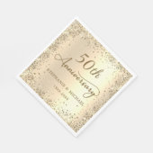 Gold Glitter Metallfolie 50. Hochzeitstag Serviette (Ecke)