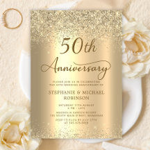 Gold Glitter Metallic 50. Hochzeitstag