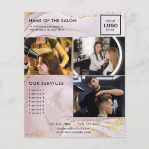 Gold Glitter Minimalistischer Marketing Flyer für