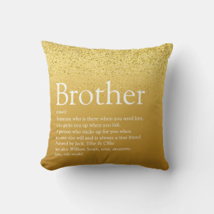 Gold Glitter Moderne Beste Bruder jemals Definitio Kissen
