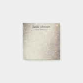 Gold Glitter Monogram Personalisierter Name Post-it Klebezettel (Vorderseite)