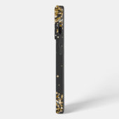 Gold Glitter Monogramm iPhone Hülle (Linke Seite)