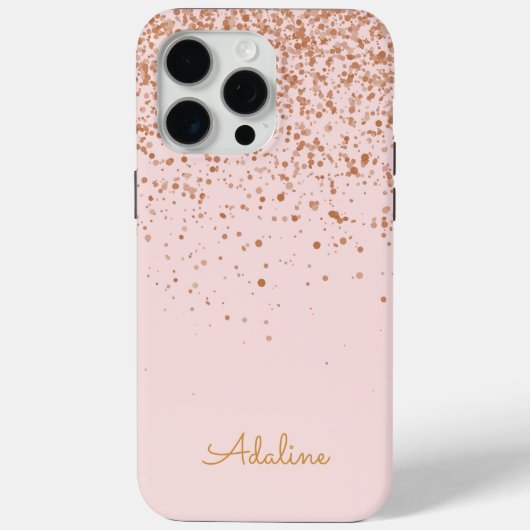 Gold Glitter Monogramm Name Case-Mate iPhone Hülle (Rückseite)