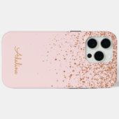Gold Glitter Monogramm Name Case-Mate iPhone Hülle (Rückseite (Horizontal))