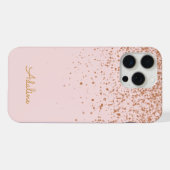 Gold Glitter Monogramm Name iPhone Hülle (Rückseite (Horizontal))