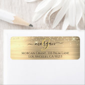Gold Glitter & Monogramm, schwarzer Schriftname, V (Insitu)