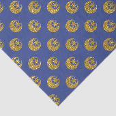 Gold Glitter Moon and Stars on Blue Seidenpapier (Ausschnitt)