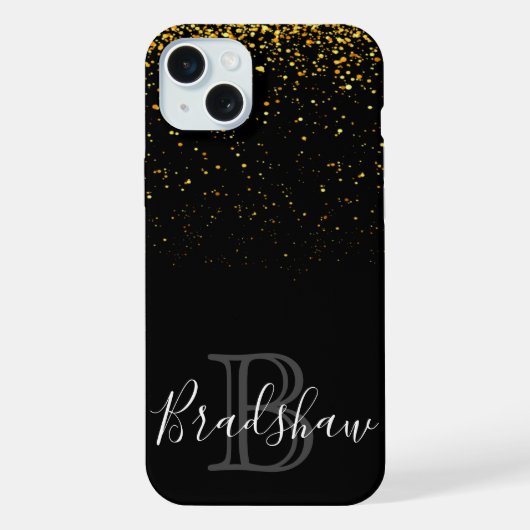 Gold Glitter Name iPhone Hülle (Rückseite)