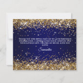 Gold Glitter Navy Blau Ombre Danke (Rückseite)