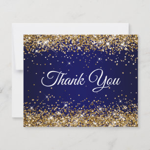 Gold Glitter Navy Blau Ombre Danke