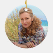 Gold Glitter Navy Blue Foil 40th Birthday Photo Keramik Ornament (Hinten)