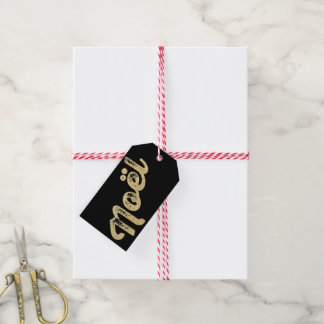 Gold Glitter Noel Chic Christmas Holiday Gift Tag Geschenkanhänger