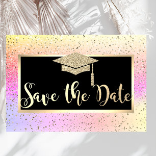 Gold Glitter Ombre Abschluss Save The Date