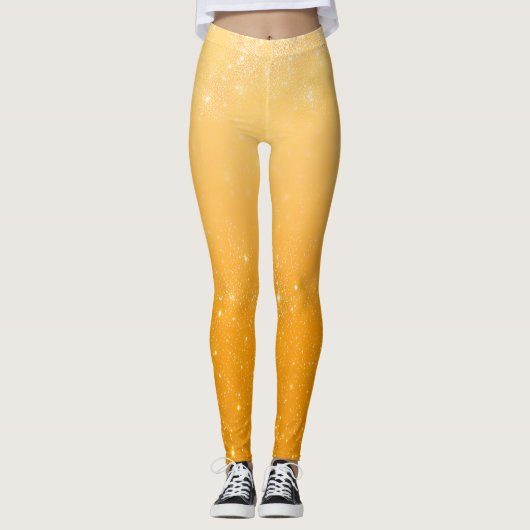 Gold Glitter Ombré Pattern – Luxury Metallic  Leggings (Vorderseite)