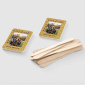 Gold glitter photo graduation add name class text fächer (Non-assembled)