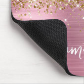 Gold Glitter Pink Glam Name Mousepad (Ecke)