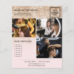 Gold Glitter Pink Marketing-Foto Flyer für das Sal