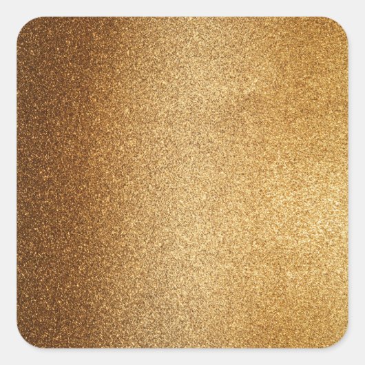 Gold Glitter Quadratischer Aufkleber (Vorderseite)