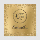 Gold Glitter-Rahmen-Logo mit Unschärfe Namensschild (Vorderseite)