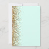 Gold Glitter Rand Mintgrün Save the Date Ankündigung (Rückseite)