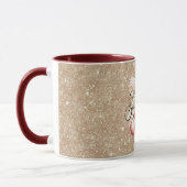 Gold Glitter Red Cherries Tasse (Links)