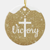 Gold Glitter Religious Holiday Decoration  ⛪️ 🎄 Keramik Ornament (Vorne)