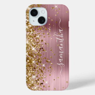 Gold Glitter Rosa Folie Moderne Weibliche Signatur Case-Mate iPhone Hülle