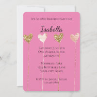 Gold Glitter Rosa Glam Herz Saiten Geburtstag