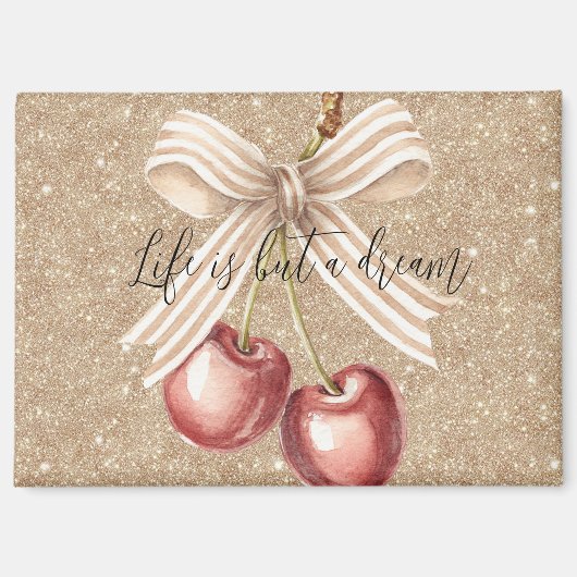 Gold Glitter Rote Kirschen Magnet (Vorderseite)