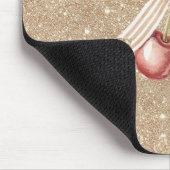 Gold Glitter Rote Kirschen Mousepad (Ecke)