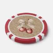 Gold Glitter Rote Kirschen Pokerchips (Einzeln)