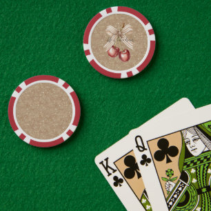 Gold Glitter Rote Kirschen Pokerchips