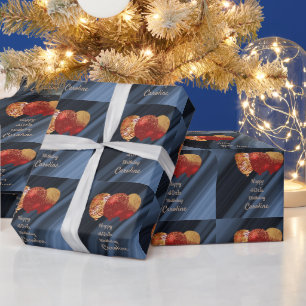 Gold & Glitter roter Luftballon Happy 40. Geburtst Geschenkpapier